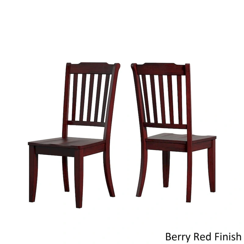 Eleanor Oak Round Solid Wood Top 3-piece Slat Back Dining Set by iNSPIRE Q Classic