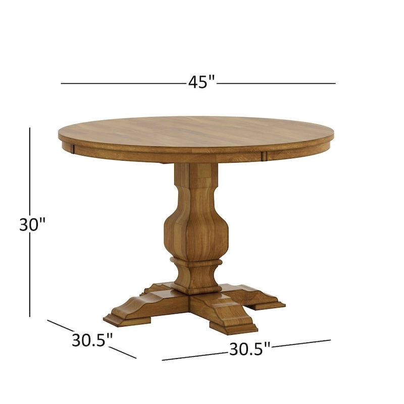 Eleanor Oak Round Solid Wood Top 3-piece Slat Back Dining Set by iNSPIRE Q Classic