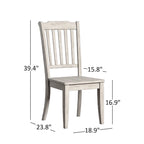 Eleanor Oak Round Solid Wood Top 3-piece Slat Back Dining Set by iNSPIRE Q Classic