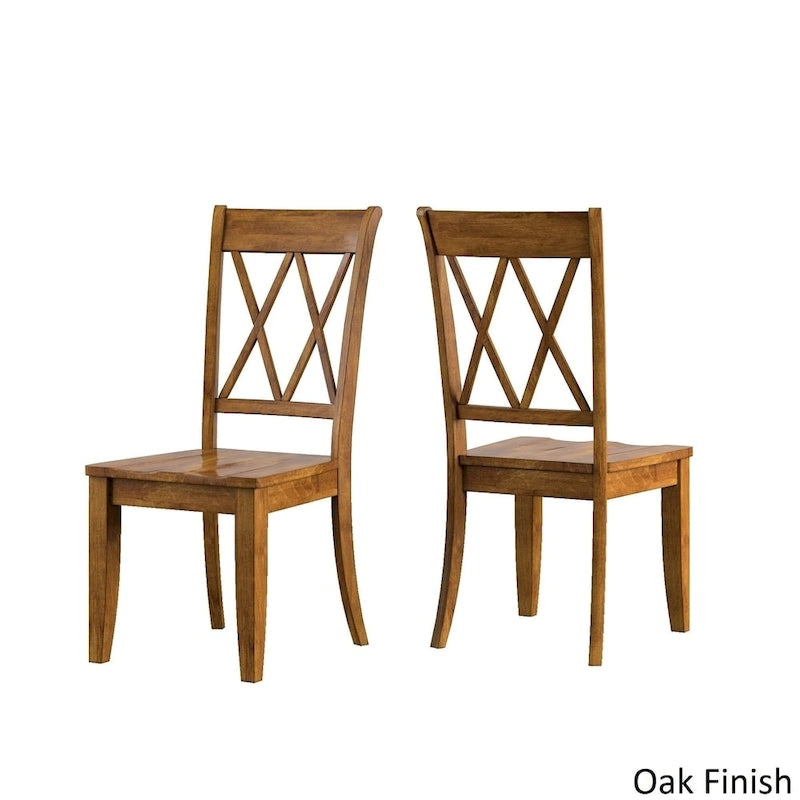 Eleanor Antique Grey Round Top Solid Wood Dining Set - X Back by iNSPIRE Q Classic