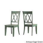 Eleanor Antique Grey Round Top Solid Wood Dining Set - X Back by iNSPIRE Q Classic