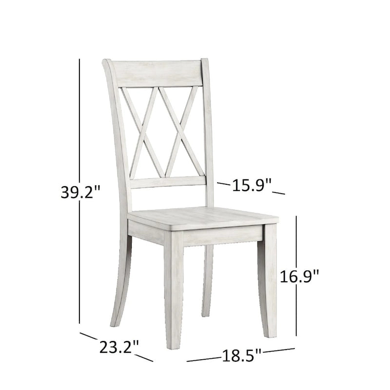 Eleanor Antique Grey Round Top Solid Wood Dining Set - X Back by iNSPIRE Q Classic