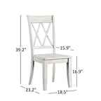 Eleanor Antique Grey Round Top Solid Wood Dining Set - X Back by iNSPIRE Q Classic