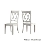 Eleanor Antique Grey Round Top Solid Wood Dining Set - X Back by iNSPIRE Q Classic