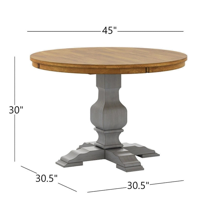 Eleanor Antique Grey Round Top Solid Wood Dining Set - X Back by iNSPIRE Q Classic