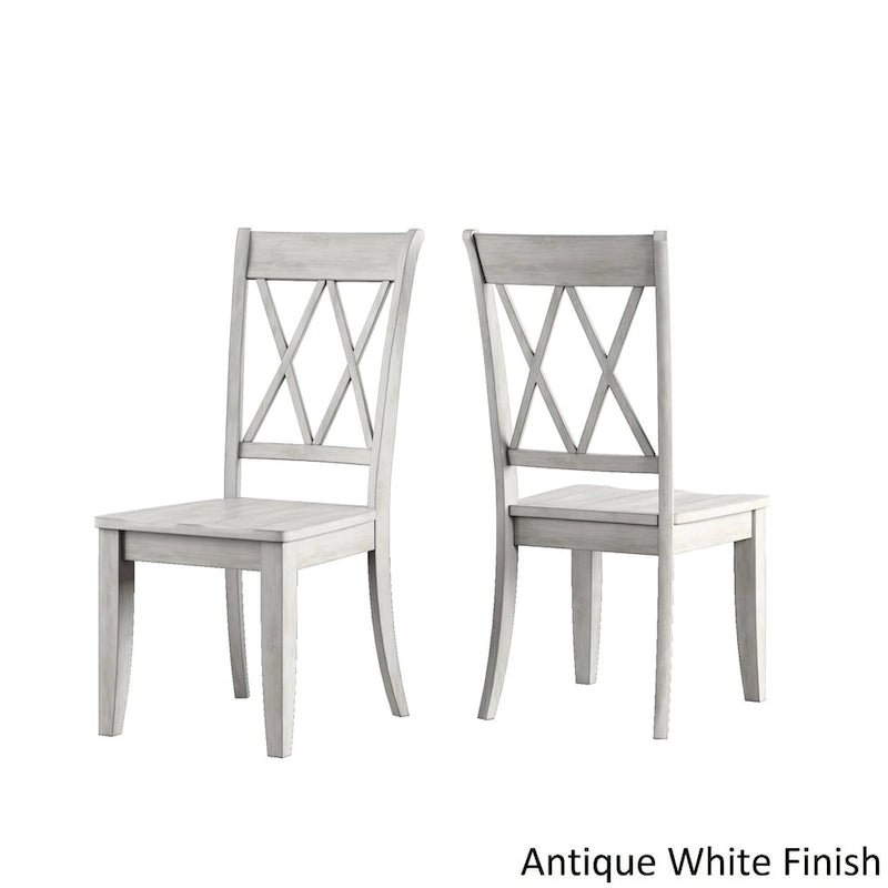 Eleanor Antique Grey Round Top Solid Wood Dining Set - X Back by iNSPIRE Q Classic