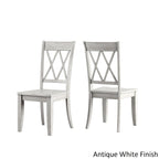 Eleanor Antique Grey Round Top Solid Wood Dining Set - X Back by iNSPIRE Q Classic
