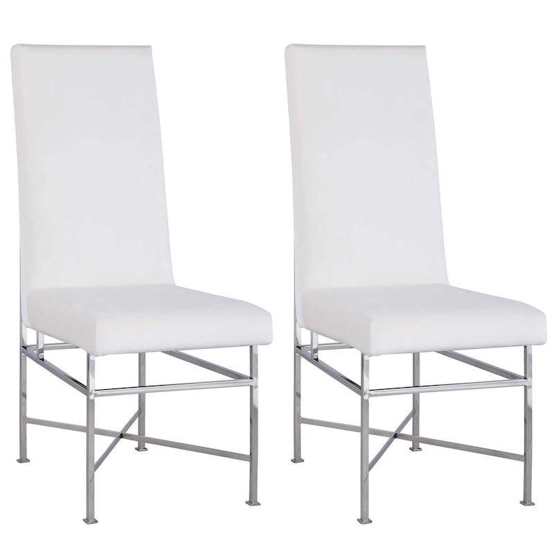 Somette Contemporary Side Chair with Steel Frame, Set of 2 - N/A