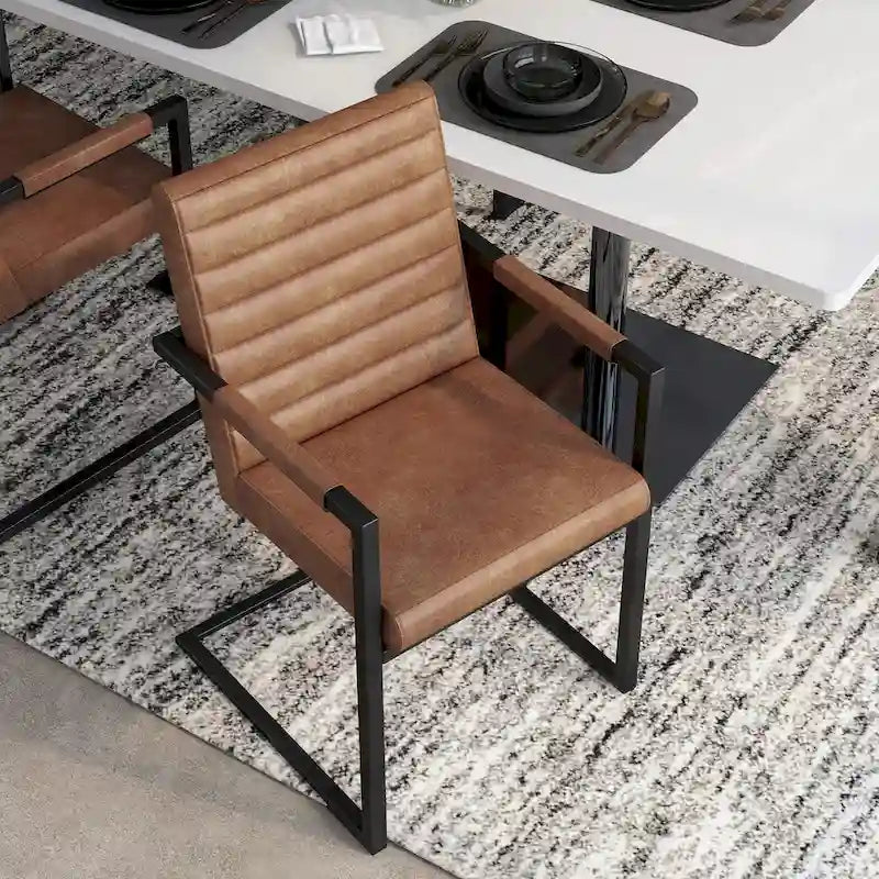 Vendrie Modern Metal Upholstered Dining Chairs by Furniture of America (Set of 2)