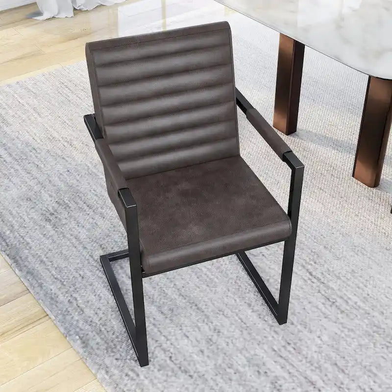 Vendrie Modern Metal Upholstered Dining Chairs by Furniture of America (Set of 2)