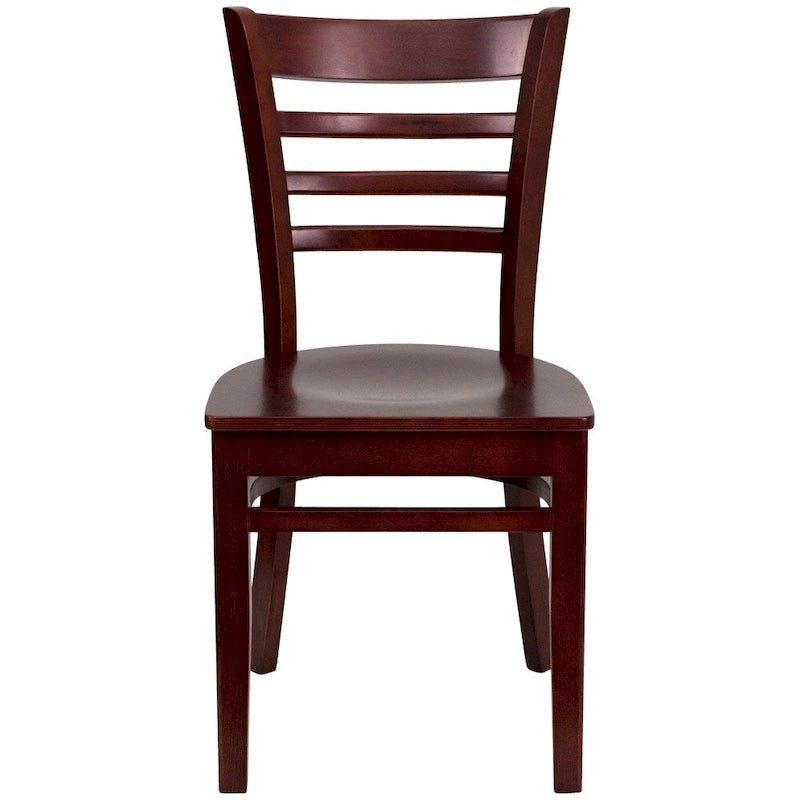 Wooden Slat Back Restaurant Chair (Set of 2)