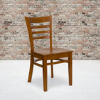 Wooden Slat Back Restaurant Chair (Set of 2)