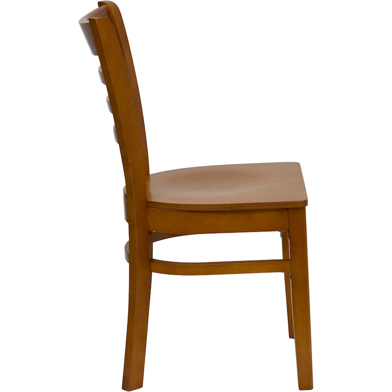 Wooden Slat Back Restaurant Chair (Set of 2)