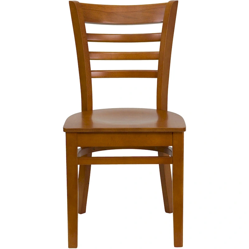 Wooden Slat Back Restaurant Chair (Set of 2)