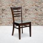 Wooden Slat Back Restaurant Chair (Set of 2)
