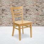 Wooden Slat Back Restaurant Chair (Set of 2)