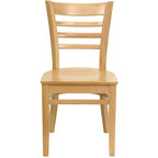 Wooden Slat Back Restaurant Chair (Set of 2)