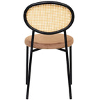 Leisuremod Euston Modern Dining Chair w Upholstered Velvet Seat - Wicker Back Accent Chair for Home Office Living Room & Kitchen