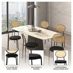 Leisuremod Euston Modern Dining Chair w Upholstered Velvet Seat - Wicker Back Accent Chair for Home Office Living Room & Kitchen