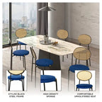 Leisuremod Euston Modern Dining Chair w Upholstered Velvet Seat - Wicker Back Accent Chair for Home Office Living Room & Kitchen