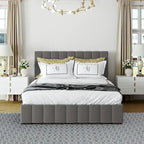 Mordern Upholstered Platform bed with a Hydraulic Storage System