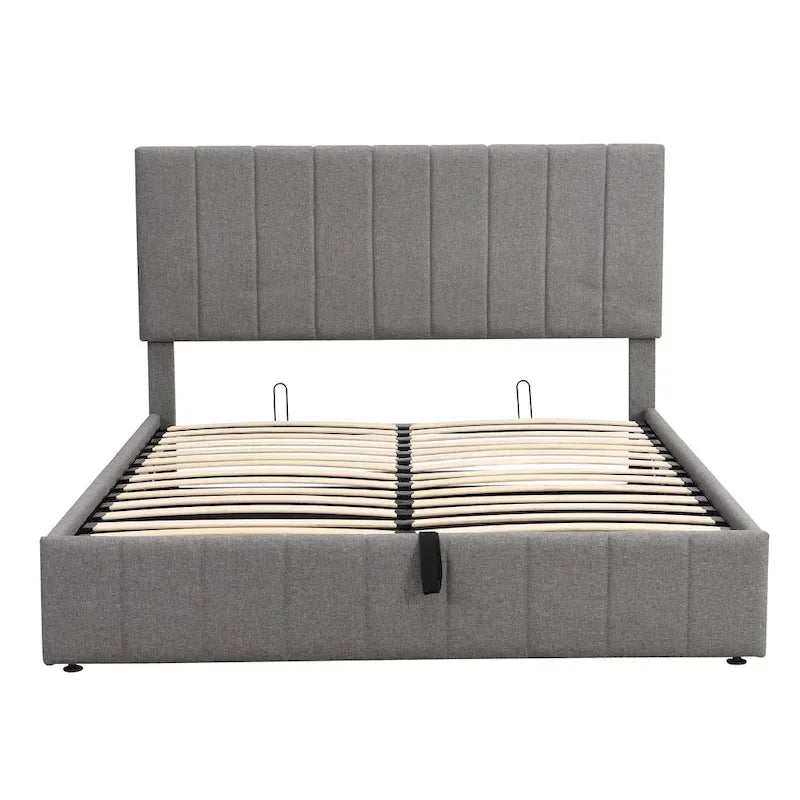 Mordern Upholstered Platform bed with a Hydraulic Storage System