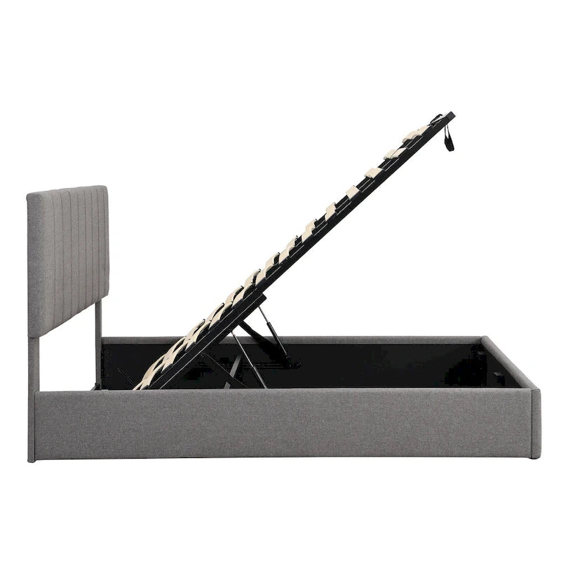 Mordern Upholstered Platform bed with a Hydraulic Storage System