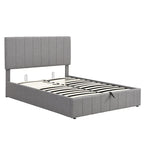 Mordern Upholstered Platform bed with a Hydraulic Storage System
