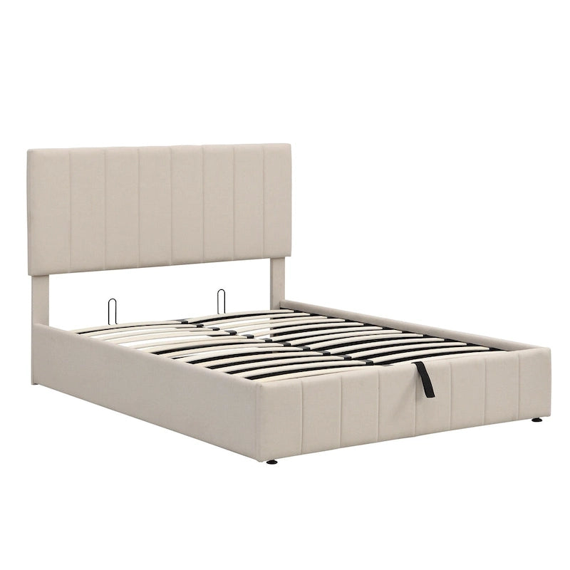 Mordern Upholstered Platform bed with a Hydraulic Storage System