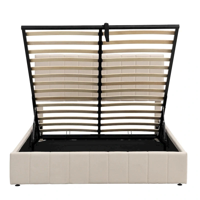 Mordern Upholstered Platform bed with a Hydraulic Storage System