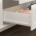 Home Traditional 2 Drawer Freestanding Wood Armoire in White Lacquer - 63Wx71.3