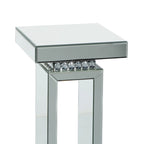 Glass Mirrored Pedestal Table - Silver - Roche River Decor - 12Wx12Lx28H