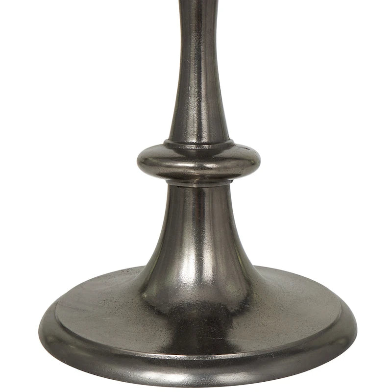 Aluminum Metal Turned Style Accent Table - Black - Roche River Decor - 18W x 18L x 23H