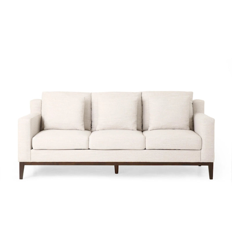 Elliston Fabric Contemporary 3-seater Sofa with Accent Pillows by Christopher Knight Home
