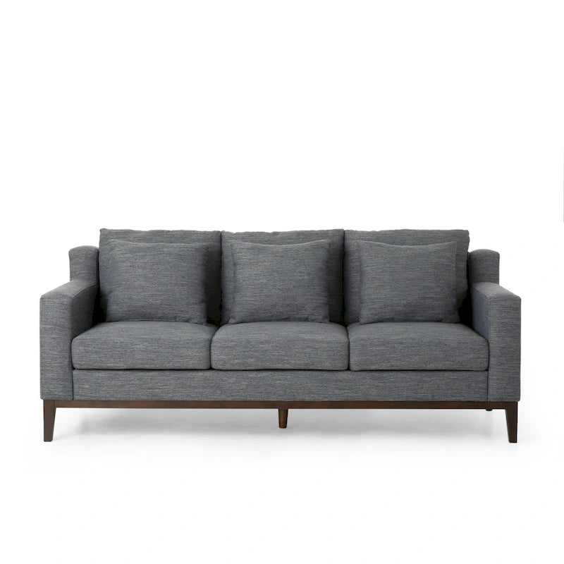 Elliston Fabric Contemporary 3-seater Sofa with Accent Pillows by Christopher Knight Home
