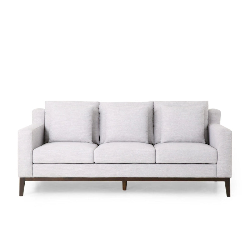 Elliston Fabric Contemporary 3-seater Sofa with Accent Pillows by Christopher Knight Home