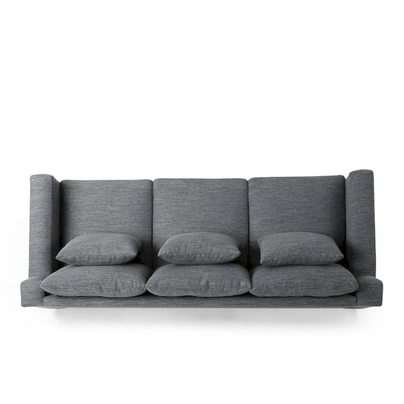 Elliston Fabric Contemporary 3-seater Sofa with Accent Pillows by Christopher Knight Home