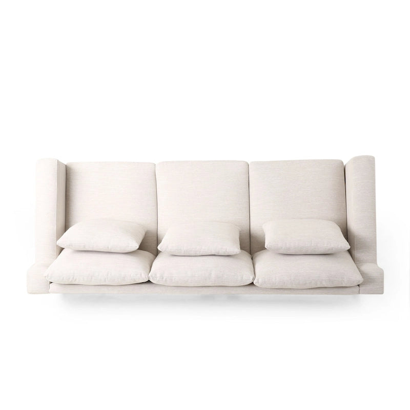 Elliston Fabric Contemporary 3-seater Sofa with Accent Pillows by Christopher Knight Home