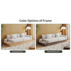 JASIWAY Modern Solid Wood Upholstered Cotton Linen Sofa