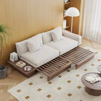 JASIWAY Modern Solid Wood Upholstered Cotton Linen Sofa