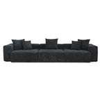 143 inch Sofa Couch- Deep Seat Sofa with 5 Pillows, 3 Seater Couch with Corduroy Fabric, Modern Sofas for Living Room