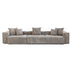 143 inch Sofa Couch- Deep Seat Sofa with 5 Pillows, 3 Seater Couch with Corduroy Fabric, Modern Sofas for Living Room