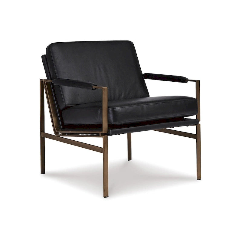 Signature Design by Ashley Puckman Mid Century Modern Leather Accent Chair - 29 W x 31.5 D x 34.25 H