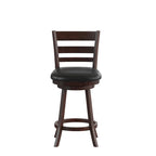 Ladderback Wooden Counter Height Stool with Upholstered Seat