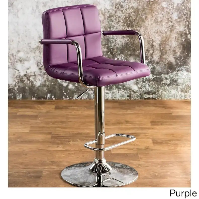Corvelli Modern Adjustable Swivel Faux Leather Barstool by Furniture of America
