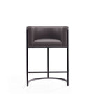 Manhattan Comfort Cosmopolitan 33.8 in. Black Metal Counter Height Bar Stool (Set of 3)