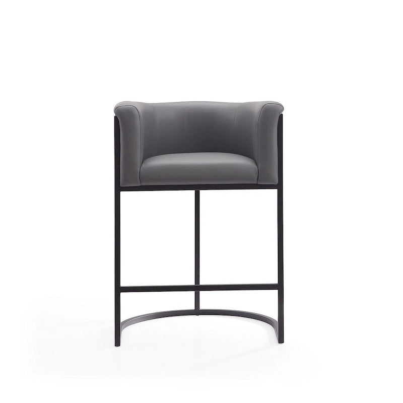 Manhattan Comfort Cosmopolitan 33.8 in. Black Metal Counter Height Bar Stool (Set of 3)