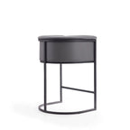 Manhattan Comfort Cosmopolitan 33.8 in. Black Metal Counter Height Bar Stool (Set of 3)