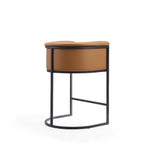 Manhattan Comfort Cosmopolitan 33.8 in. Black Metal Counter Height Bar Stool (Set of 3)