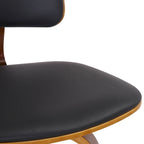 Mid-Century Fabric and Wood 26 Counter Stool with Swivel